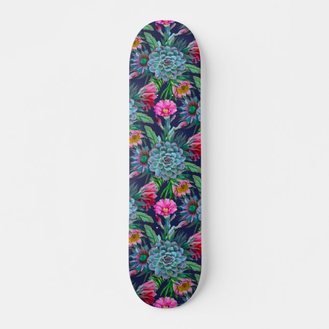 Succulents tropiska trädgård mini skateboard bräda 18,5 cm (Framsida)