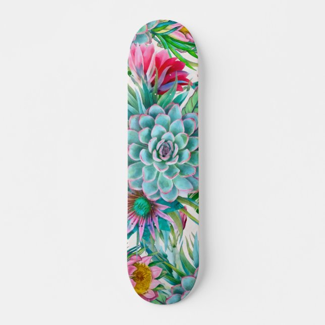 Succulents tropiska trädgård mini skateboard bräda 18,5 cm (Framsida)