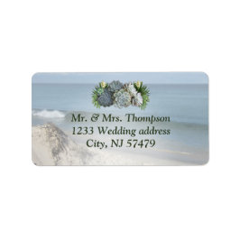 Succules Hues of Blek Blues bröllopsetiketters Adressetikett