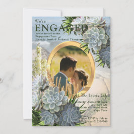 Succules Hues of Blek Blues Inbjudningar