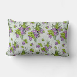Succules Hues of Sea Grönt & Lavender tones Pill Lumbarkudde