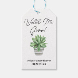 Succulous Baby Shower Gift Märkre - "Watch Me Grow Presentetikett