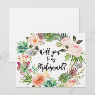 Succulous Bridesmaid Frieri Card Cactus Inbjudningar