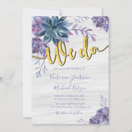 Succulous Gold Foil Watercolor Wedding-inbjudninga Inbjudningar