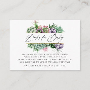 Succulric Geometric Baby Shower Bok-begäran Tilläggskort