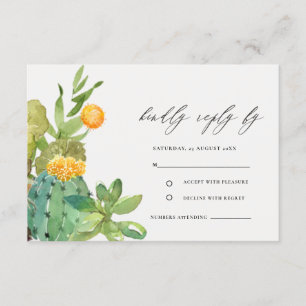 Succuls Cactus Gult Foliage Bröllop OSA Tilläggskort