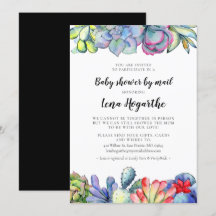 Succuls cactus vattencolor Baby Shower per mail