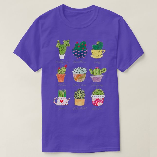 Succuls Plant Älskare Gardener Pothead Bir T Shirt (Design framsida)