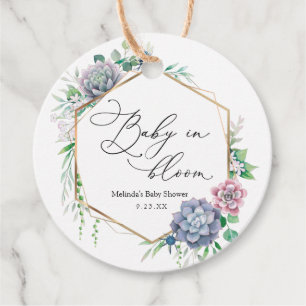Succult Baby i Bloom Plant Favor Gåvor Etiketter