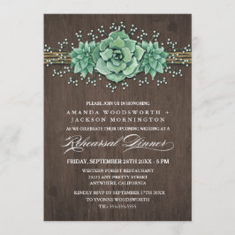 Succult Blommigt Rehearsal Dinner Investigations Inbjudningar