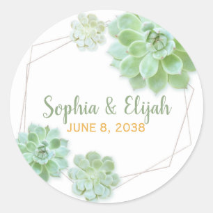 Succult Charm Wedding Favor Runt Klistermärke