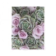 Succult Echeverias och Rosor Fleece Blanket