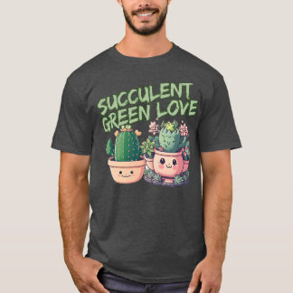 Succult grönt kärlek T Shirt
