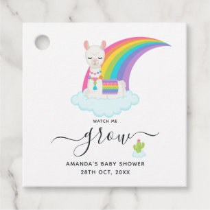 Succult Llama Heaven Watch Me Grow Baby Shower Gåvor Etiketter