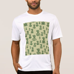 Succultus silhouette i kopp och pots T-Sh T Shirt