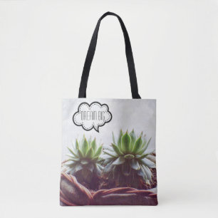 Succulum Aeonium Dream Big Phrase Tygkasse