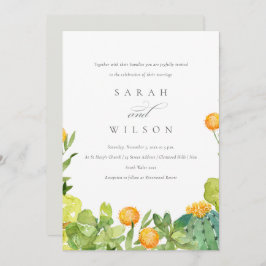 SUCCULUS CACTUS BLOMMIGT GARDEN WATERCOLOR BRÖLLOP INBJUDNINGAR