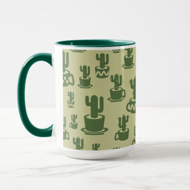 Succulus cactus silhouette i kopp Combo Mugg (Vänster)