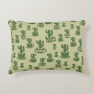 Succulus cactus silhouette i kopp och pots acce prydnadskudde