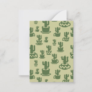 Succulus cactus silhouette i kopp och pots anteckningskort