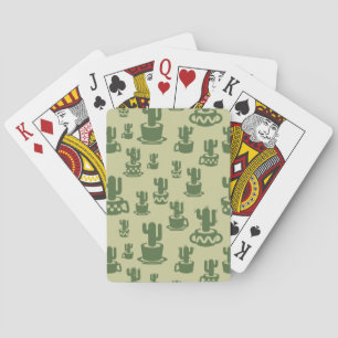 Succulus cactus silhouette i kopp och pots casinokort
