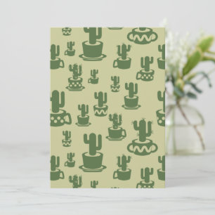 Succulus cactus silhouette i kopp och pots julkort