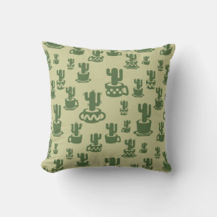 Succulus cactus silhouette i kopp och pots kudde