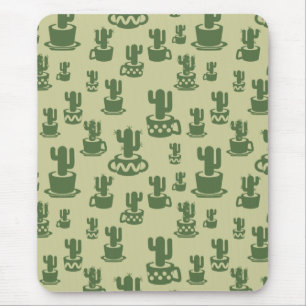 Succulus cactus silhouette i kopp och pots musmatta
