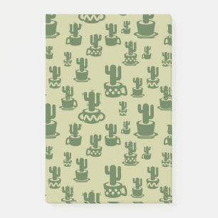 Succulus cactus silhouette i kopp och pots post-it block