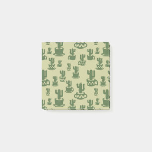 Succulus cactus silhouette i kopp och pots post-it block