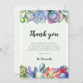 Succulus cactus vattencolor Babydusch Tack Kort