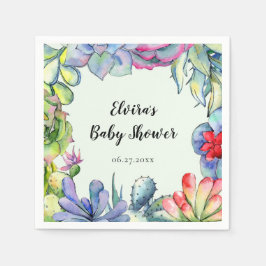 Succulus cactus vattencolor pappersservett