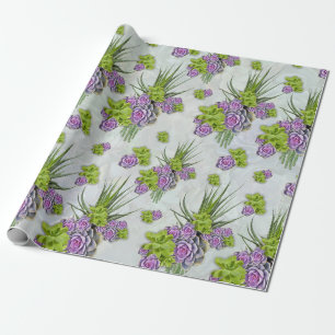 Succulus Hues of Sea Grönt & Lavender Tones Presentpapper