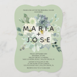 Succuly Greenery Rehearsal Middag Inbjudningar