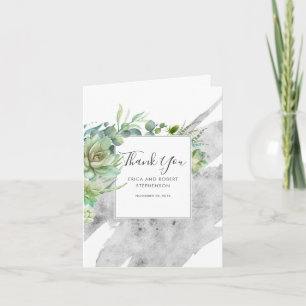 Succuly Greenery Silver Modern Tack Kort
