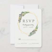 Succuly och Greenery Guld Geometric