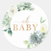 Succuly och Greenery Oh Baby Sticker