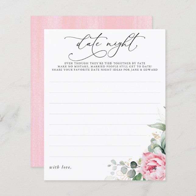 Succuly Rosa Blommigt  Datum för natttankar (Fram/baksida)