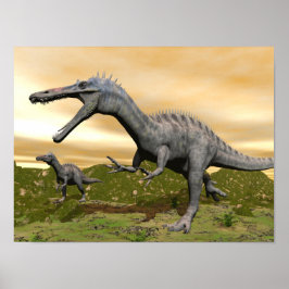 Suchomimus dinosaurs - 3D-rendering Poster