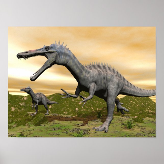 Suchomimus dinosaurs - 3D-rendering Poster (Framsidan)