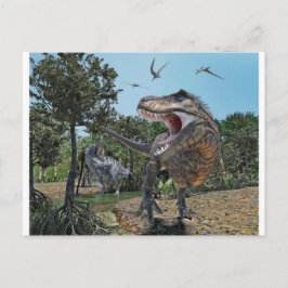 Suchomimus och Tyrannosaurus Meet Vykort