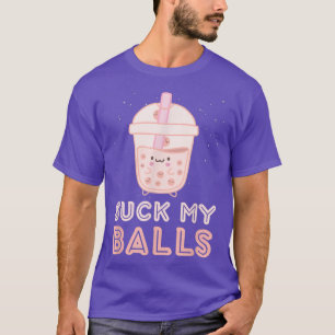 Suck Bollar Boba Tea Bubble Kawaii Ansikte T Shirt
