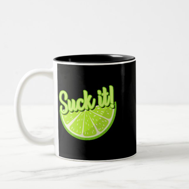 Suck den mexikanska Grönten Lime Slice Lemon Älska Två-Tonad Mugg (Vänster)