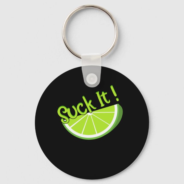 Suck den mexikanska Grönten Lime Slice Lemon Kärle Nyckelring (Framsida)