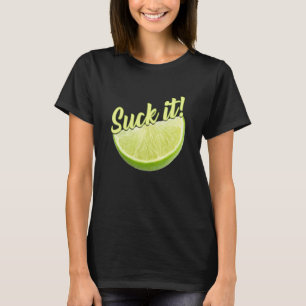 Suck den mexikanska Grönten Lime Slice Lemon Kärle T Shirt