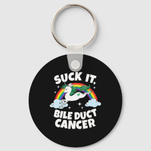 Suck it Bile Duct Cancer Roligt Citat Unicorn Rain Nyckelring