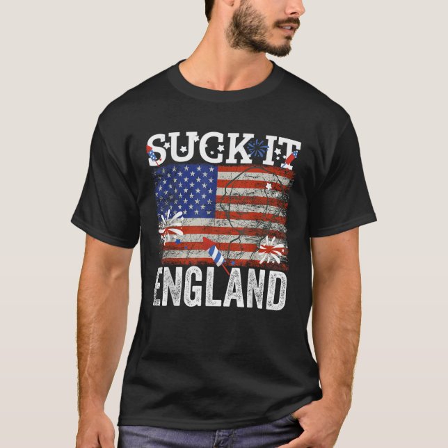 Suck It England, 4:e juli George Washingto T Shirt (Framsida)