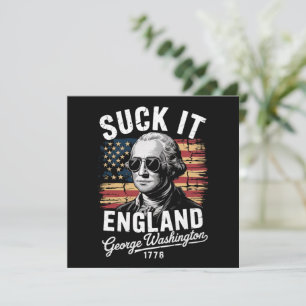 Suck It England 4:e juli George Washington 1776 Inbjudningar