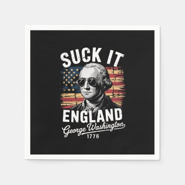 Suck It England 4:e juli George Washington 1776 Pappersservett (Framsidan)