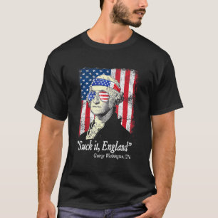 Suck It England 4:e juli George Washington 1776 T Shirt